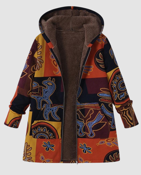 Winterjacke Damen Blumenmuster | EB