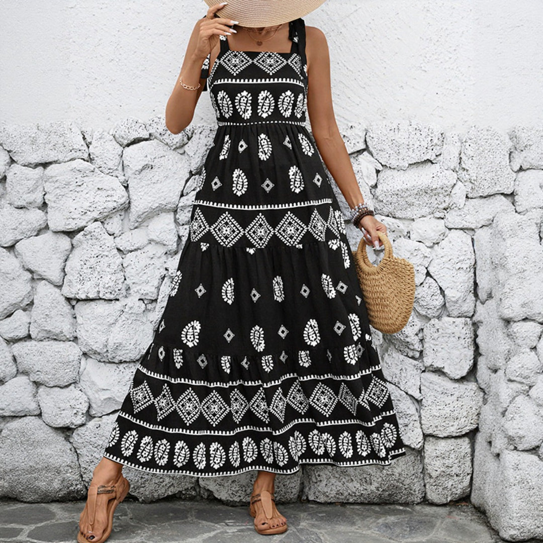 EB | Kleid mit ethnischem Strapsdruck