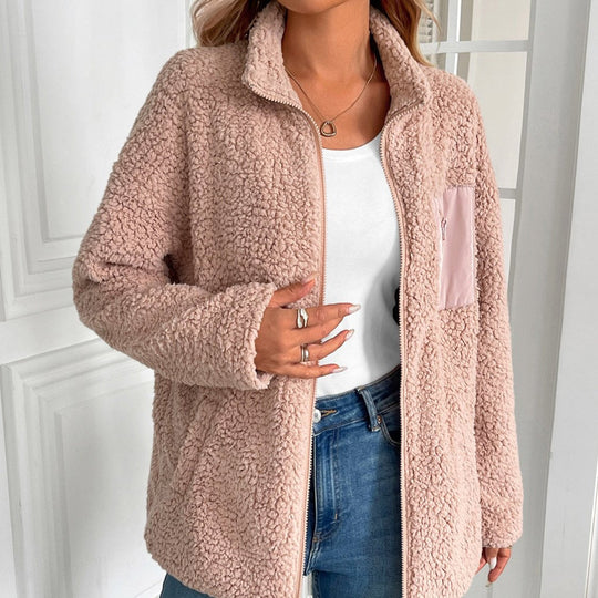 EB | Lässige Winter Zip-Up Fuzzy Jacke für Damen