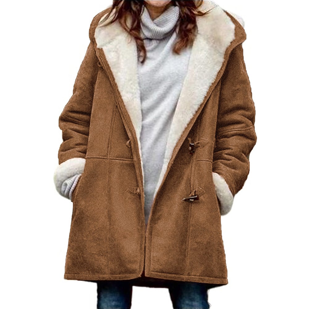 EB | Warme & Kuschelige Fleece-Damenjacke mit Kapuze