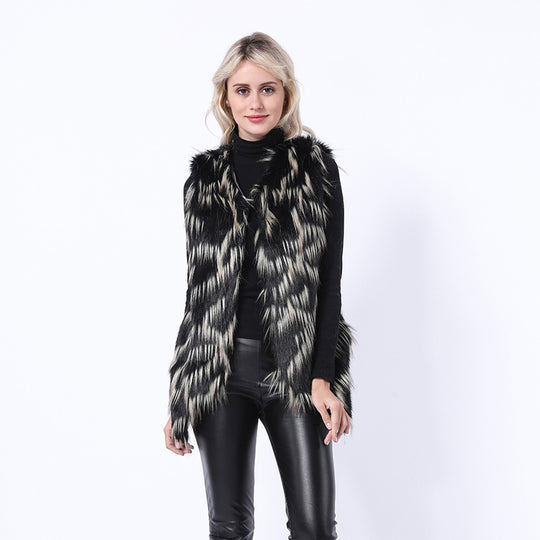 Damen Modische Kunstpelzweste mit eleganten Details und schmeichelhaftem Schnitt EB