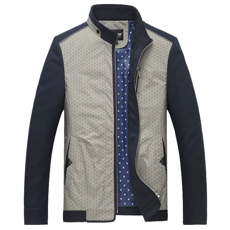 Herren Hybrid-Übergangsjacke mit gesteppter Front, Jersey-Ärmeln und Stehkragen EB