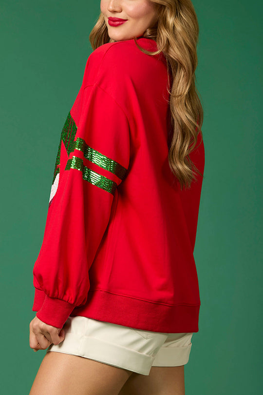 EB | Weihnachts-Pailletten-Rundhals-Lässiger Sweatshirt