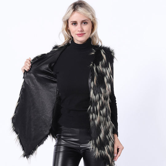 Damen Modische Kunstpelzweste mit eleganten Details und schmeichelhaftem Schnitt EB