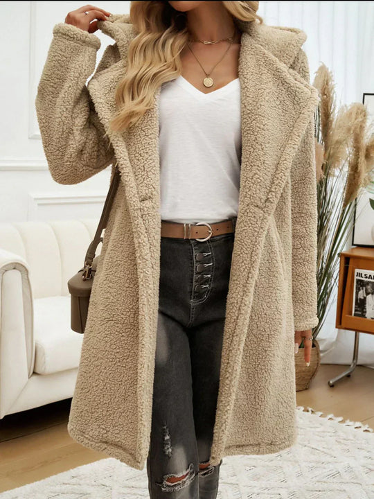 EB | Verlängter Teddy Hoodie Fleece Stilvoll und Warm