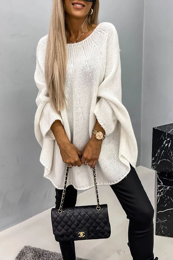 EB | Damen Klassischer Strickpullover - Gemütlicher Rundhalsausschnitt Pullover