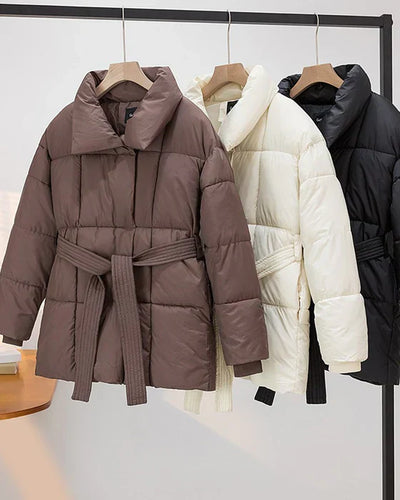 EB | Wattierte Jacke mit Revers In Schlichter Farbe