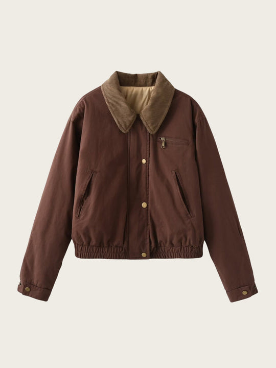 EB | Casual Bomberjacke Cord Kragen Reißverschluss Oberbekleidung