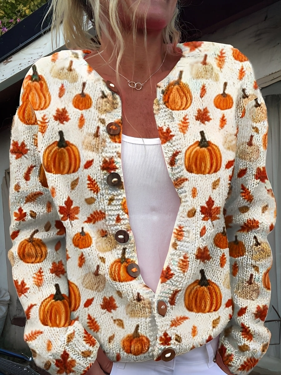EB | Stilvolle Strickjacke mit Blumenmuster für Frauen