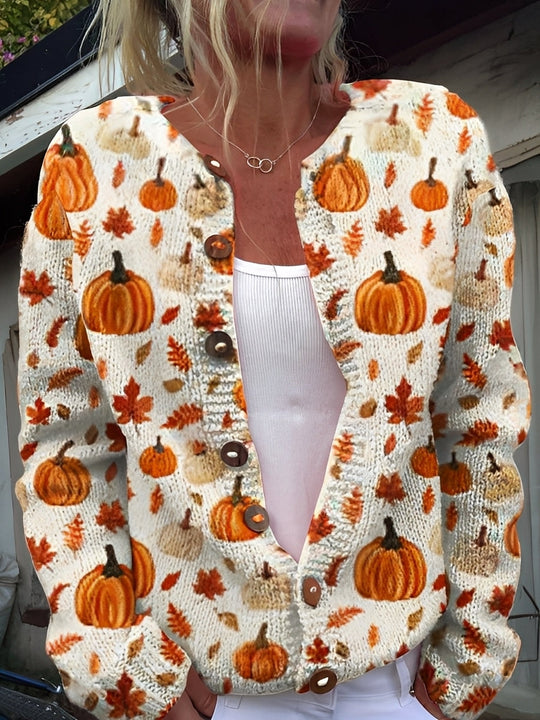 EB | Stilvolle Strickjacke mit Blumenmuster für Frauen