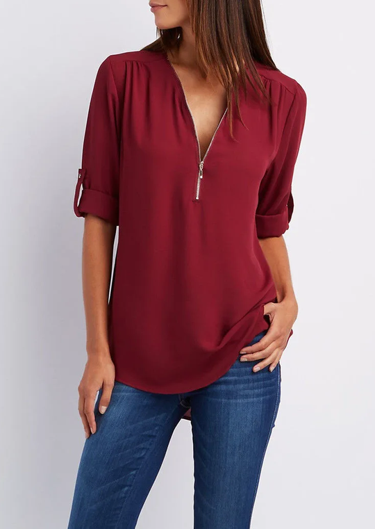 EB | Chiffonbluse mit Reißverschluss