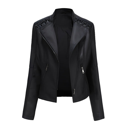 EB | Stilvolle, slim kurze Lederjacke für Damen