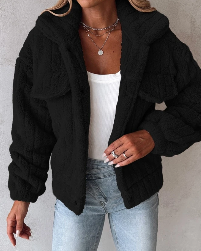 EB | Damen Sherpa Knopf-Front Freizeitjacke
