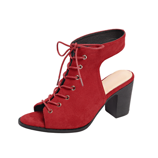 Schnür High Heel Sandalen mit Blockabsatz EB