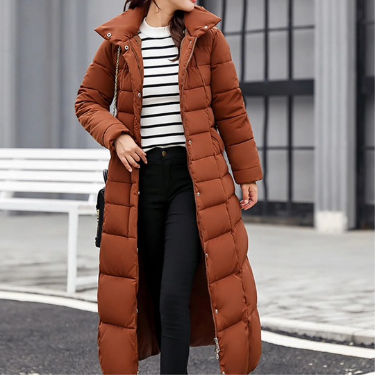 EB | Elegante Pufferjacke mit Umlegekragen und Knopf für Damen