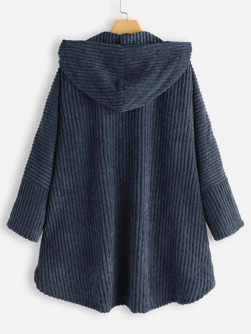 EB | gerippt Jack - stilvolles Damen Oversized High-Low-Jacke
