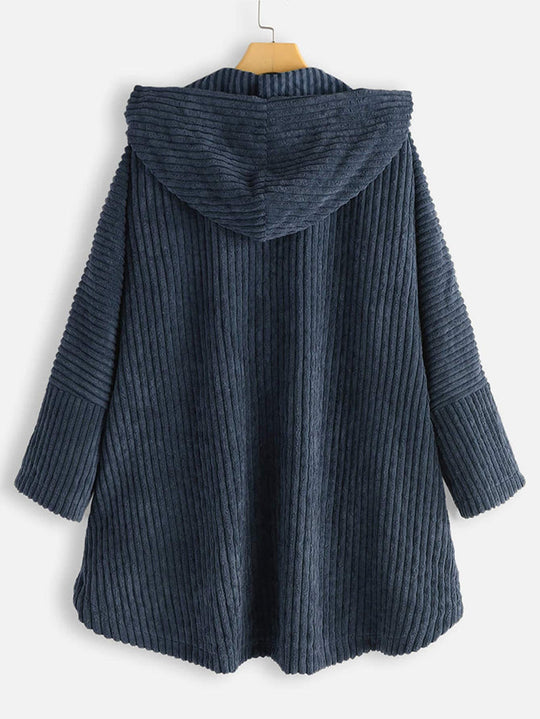 EB | gerippt Jack - stilvolles Damen Oversized High-Low-Jacke