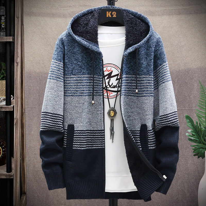 EB | Lässige lange Jacke mit Kapuze für Männer