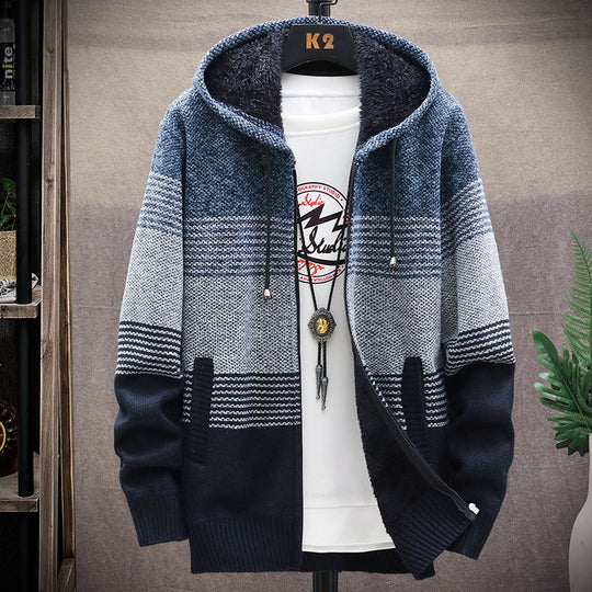 EB | Lässige lange Jacke mit Kapuze für Männer