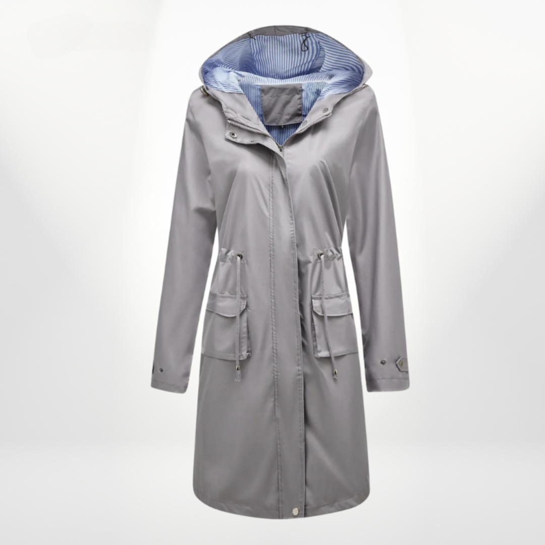 EB | Damen Wasserdichter Trenchcoat Mit Kapuze