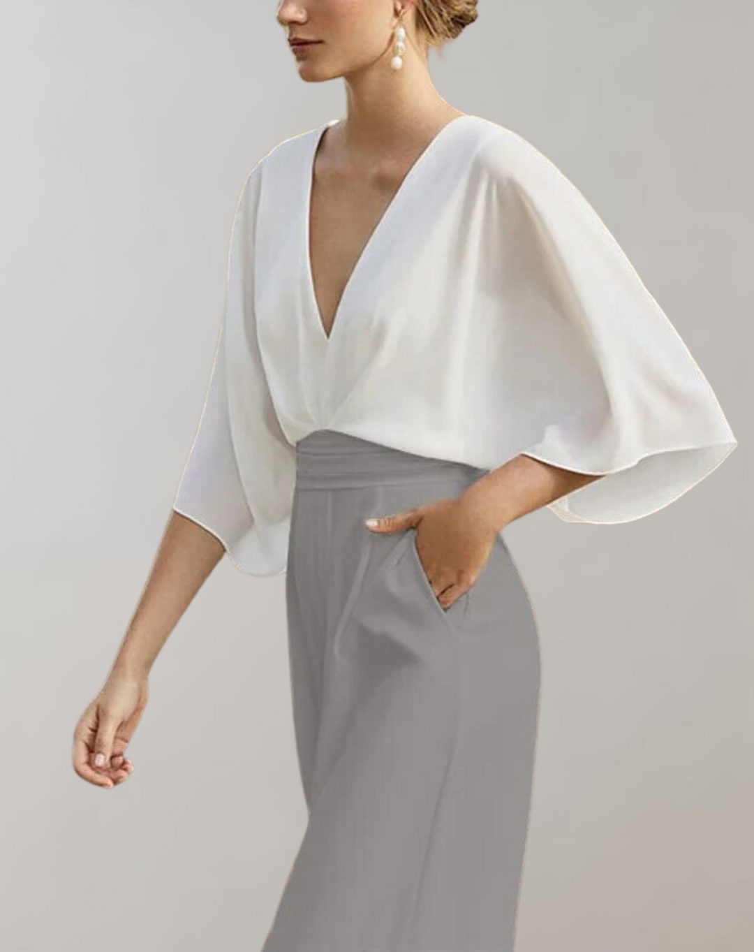EB Damen Jumpsuit mit V-Ausschnitt und weitem Bein