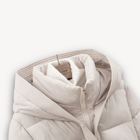 EB | Damen Pufferjacke mit Kapuze und Gürtel