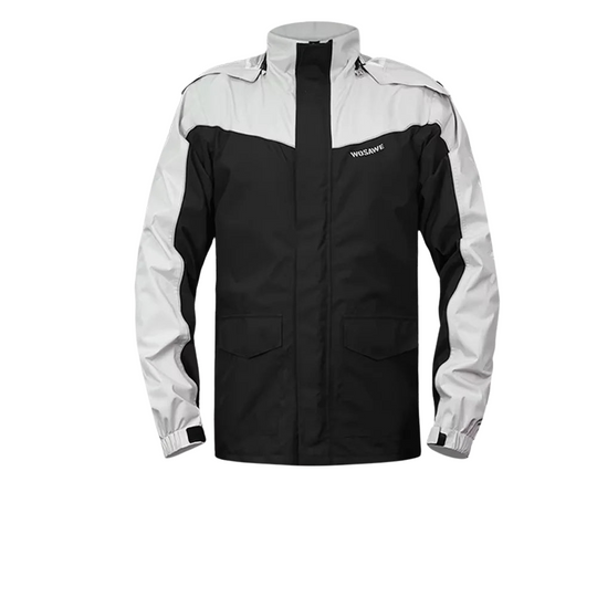 EB | Herren Motorrad Regenjacke Wasserdicht - Reflexschwarz/Grün S-2XL