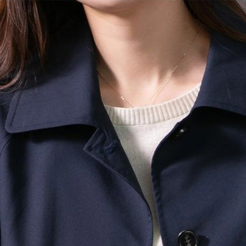 EB | Stylischer Einreihiger Kurzer Trenchcoat für Damen
