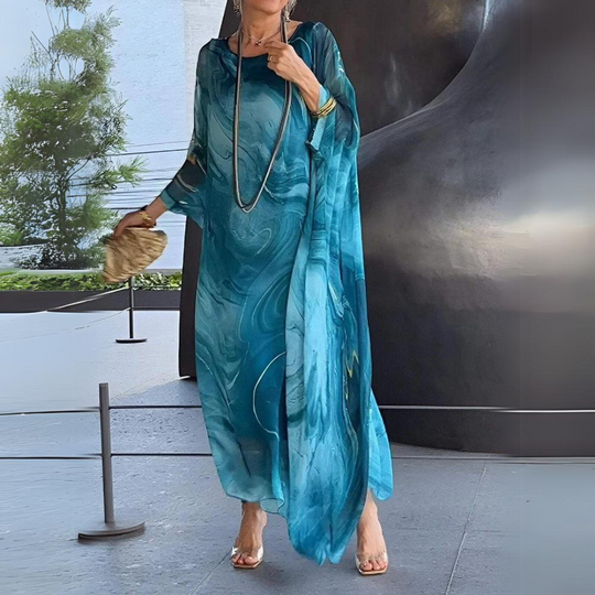 EB | Bauchbedeckendes Seiden-Chiffon-Kleid