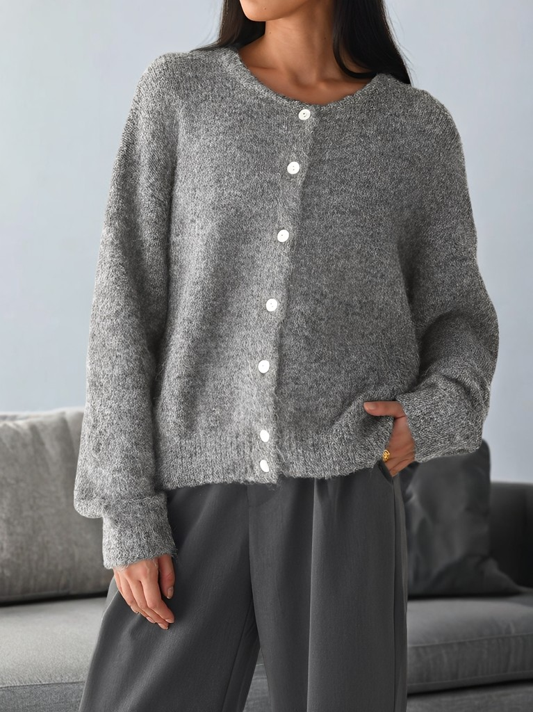 EB | Vintage Wollmantel mit Knöpfen für Frauen