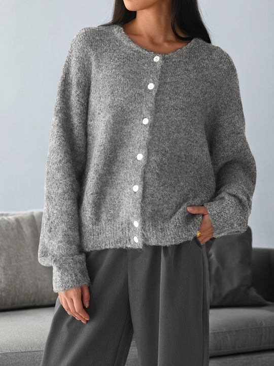 EB | Vintage Wollmantel mit Knöpfen für Frauen