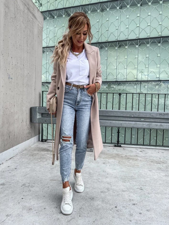 EB | Langes Daunenjacke Eleganter Zeitloser Stil Ideal Für Den Winter