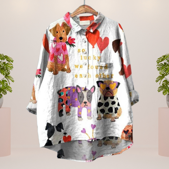 EB | Exklusives Damenhemd mit Kunstdruck