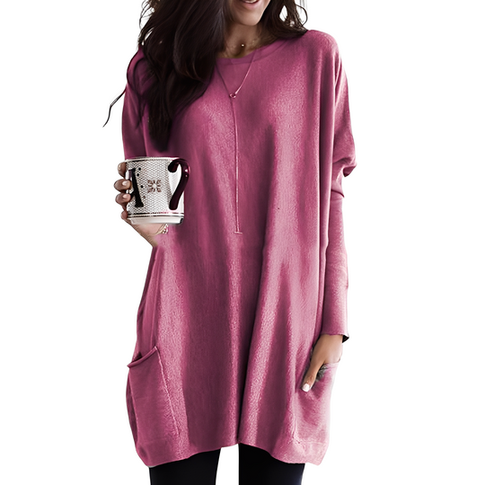 EB | Bequemer Langer Damenpullover mit Taschen