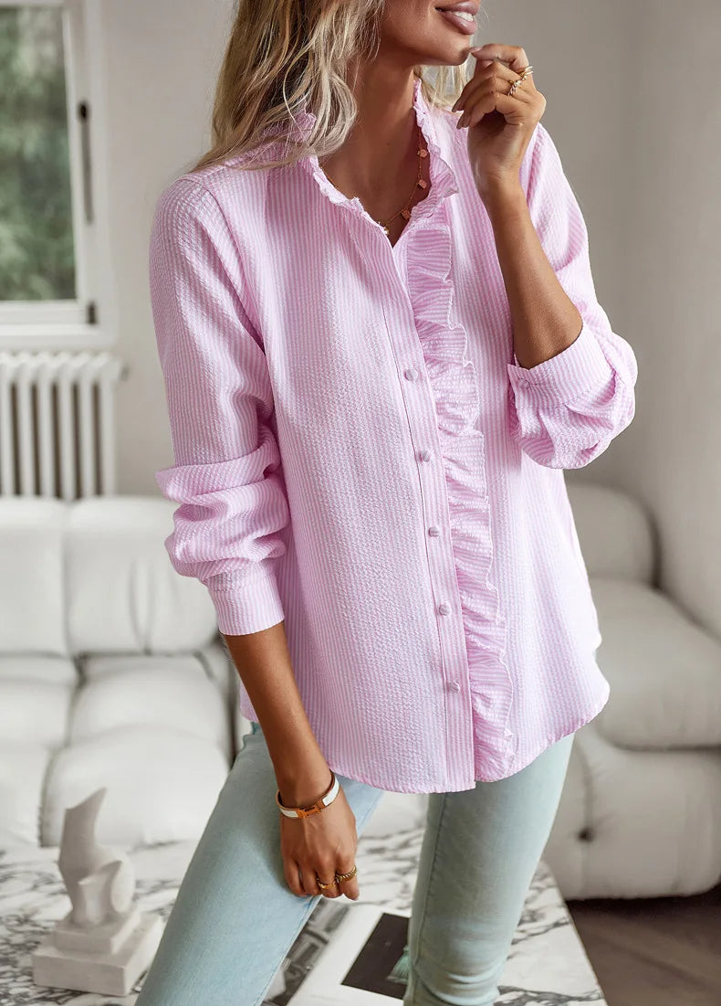 EB | Bluse mit Rüschendetails Leicht und Stilvoll Femininer Touch