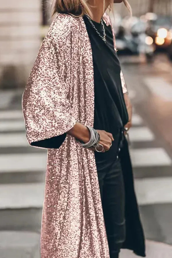 EB | Glamour Kimono aus Pailletten mit Schlüsselloch