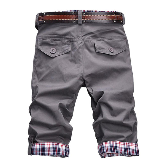 EB – Hochwertige Shorts mit Gürtel und Karomuster