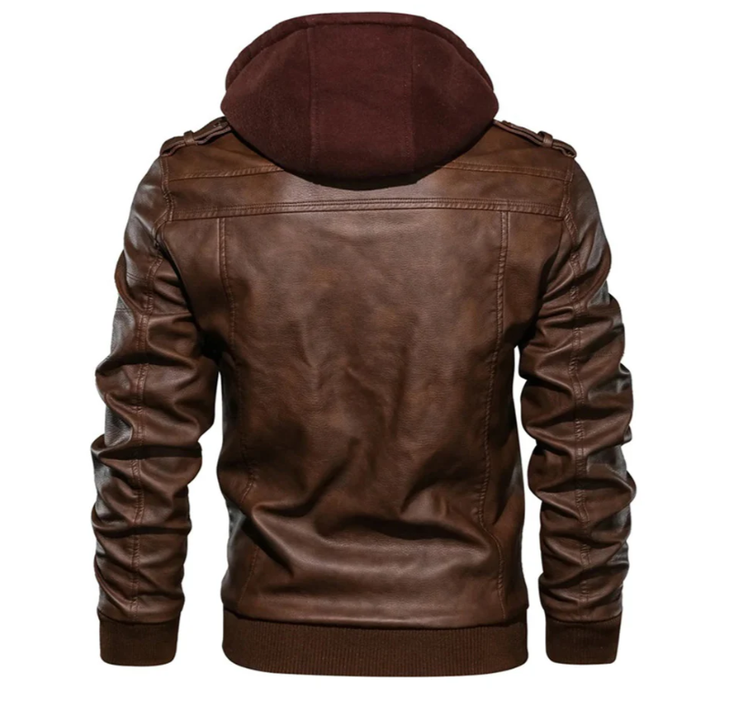 EB | Lederjacke mit Kapuze für Herren