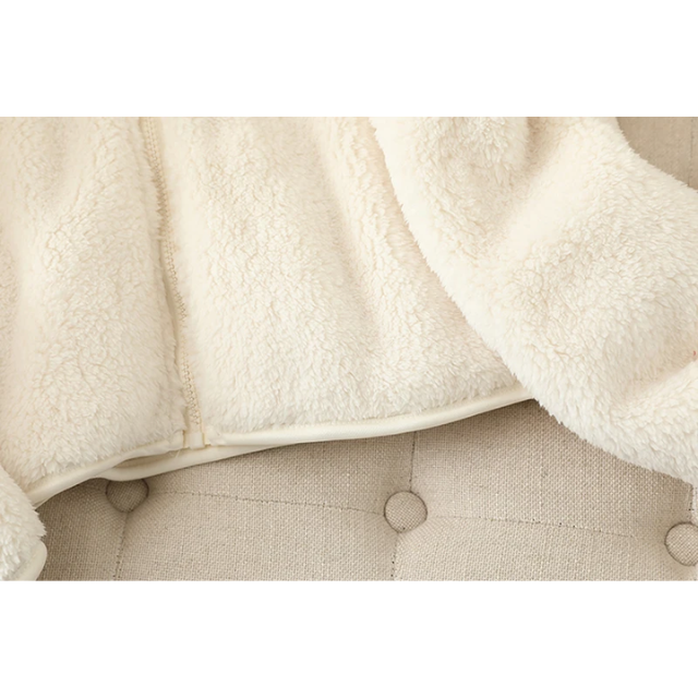 EB | Weiche Sherpa Zip Up Hohe Kragenjacke, Fleeceweste
