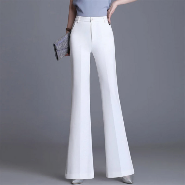 EB | Elegante Enganliegende Hohe Taille Flared Hosen