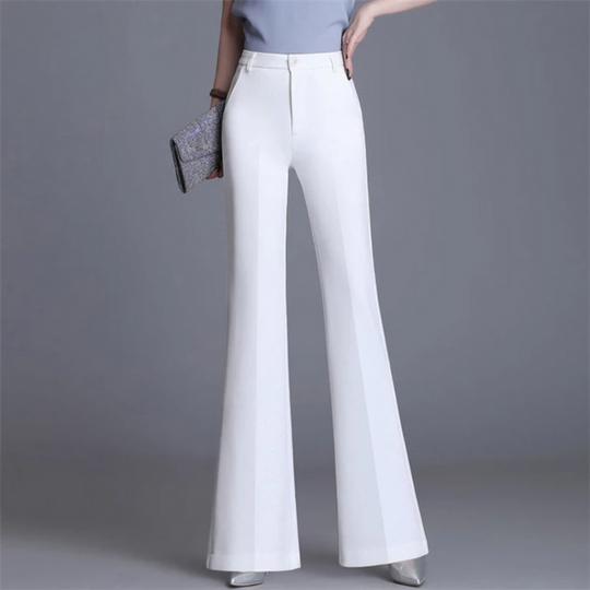 EB | Elegante Enganliegende Hohe Taille Flared Hosen