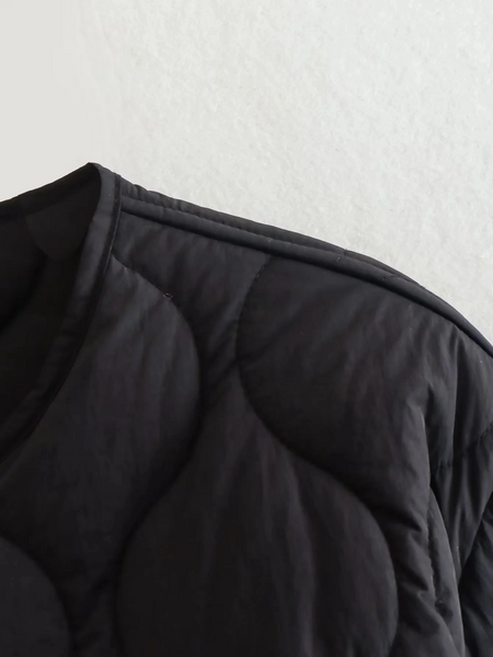 EB | Elegante Langarm-Steppjacke mit Ein-Knopf-Verschluss Ideal für Herbst/Winter