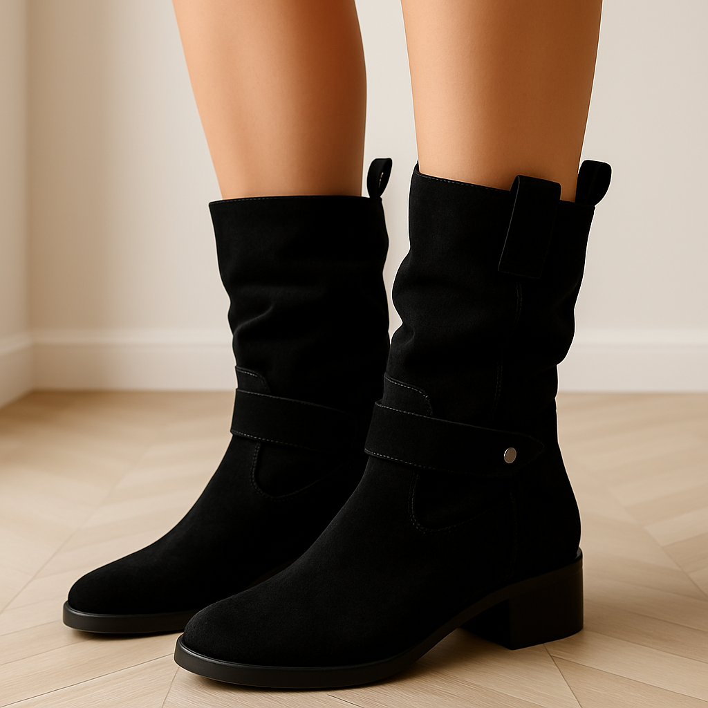 EB | Bequeme Damen Cowboy Stiefeletten mit Niedrigem Absatz