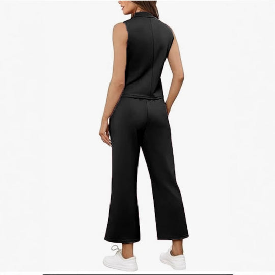 EB | Weste Kurzes Hosen-Set mit weitem Bein