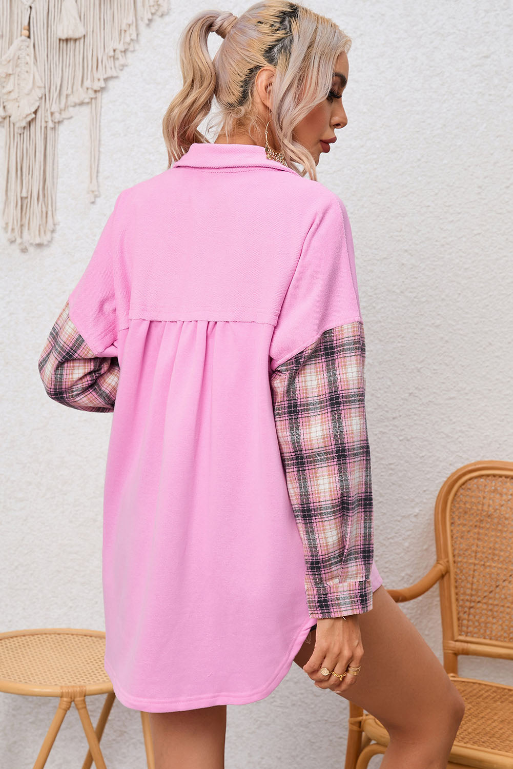EB | Gepunktete Flanellhemden Polyester und Baumwolle Einzigartiger Look