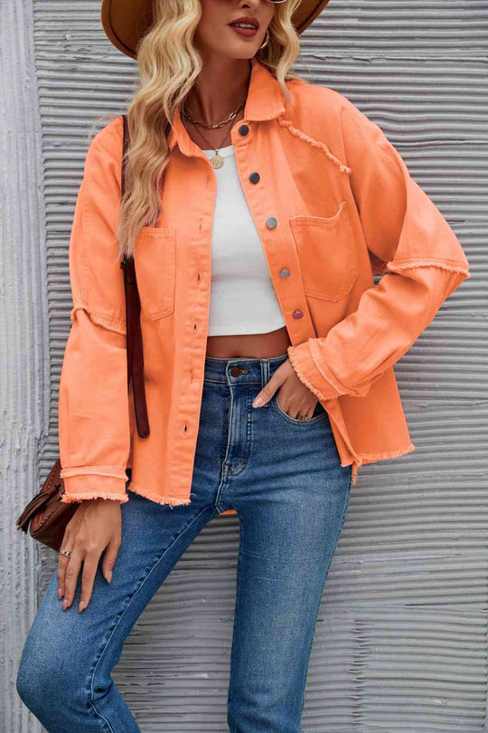 EB | Raw Hem Kragen Denimjacke