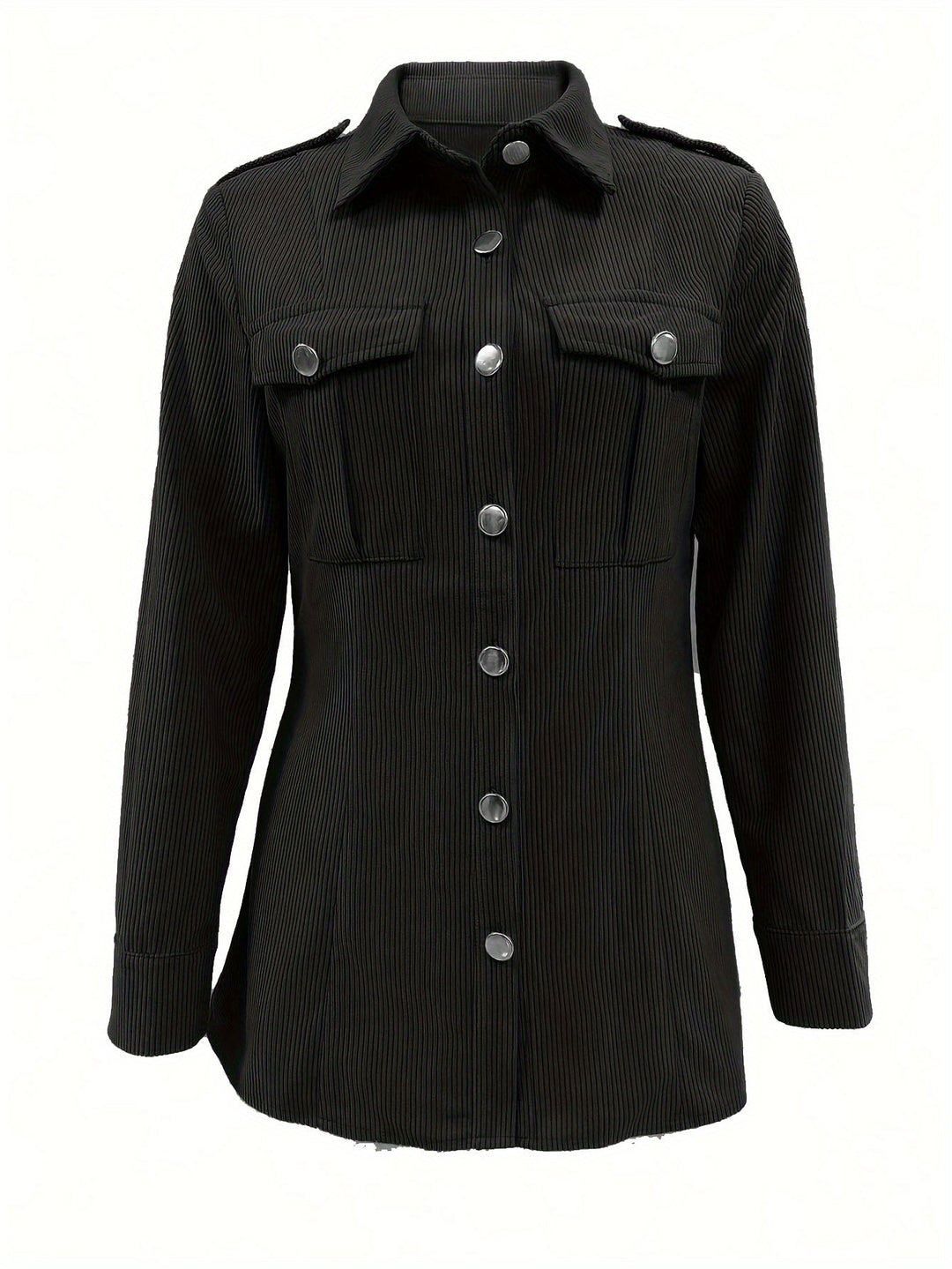 EB | Lete Jacke Aus Cord mit Druckknöpfen Polyester Lässig und Trendy