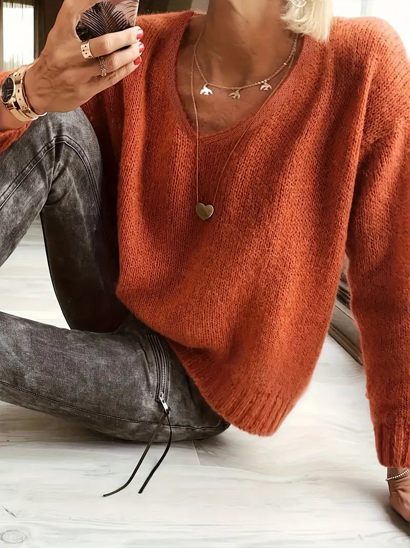 EB | V-Ausschnitt Pullover mit Feiner Struktur