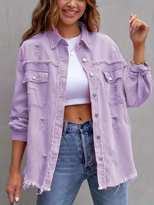 EB | Zerrissene Denimjacke in Übergröße
