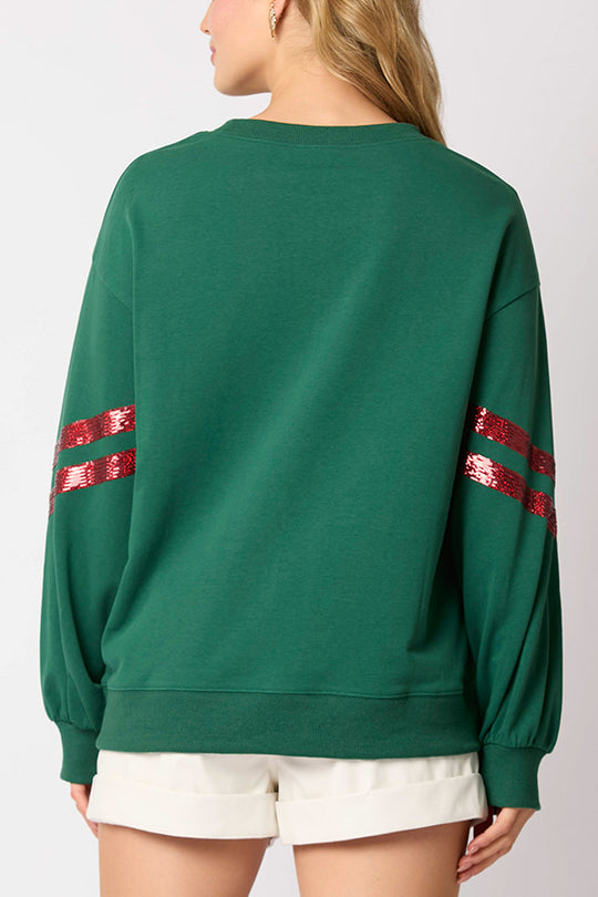EB | Weihnachts-Pailletten-Rundhals-Lässiger Sweatshirt